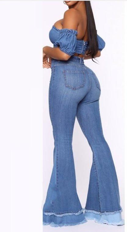 Bell Bottom Blue Jeans