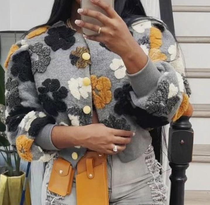 Floral bomber jacket